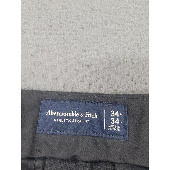 Abercrombie & Fitch Pants Mens 34x34 Black Athletic Straight Dress Slacks - Picture 8 of 13